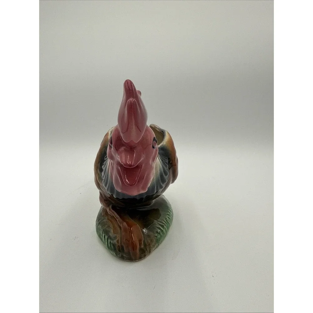 Vintage Rooster Chicken Planter Vase‎ Ceramic Farmhouse Country Cottage Decor